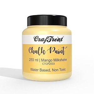 craftreat mango milkshake 250ml - chalk paint for wood furniturewall home decor glass diy craft - matte acrylic multi surface paint - 250 ml