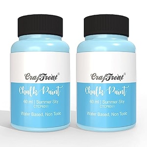 craftreat chocolate chip 250ml - chalk paint for wood furniture wall home decor glass diy craft - matte acrylic multi surface paint
