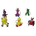 Handcrafted Wooden Animal Key Chain Set 6 Pcs