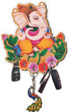 Crafts World New Wooden Ganesh Key Holder For Home Wood Key Holder (6 Hooks, Multicolor)