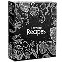 CraftSaints Recipe Binder 8.5x11, 3 Ring DIY Cookbook Binder Kit 12 Dividers & 25 Plastic Sleeves & 25 Recipe Pages & 36 Labels, Recipe Organizer Binder Kit, Recipe Book (Black)