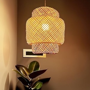 craftscape handmade bamboo hanging lamp shade perfect hanging lights for living roomhomehotelcaferestaurant decor12  12in hl0012 traditional