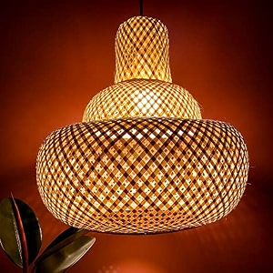 craftscape handmade bamboo hanging lamp shade perfect hanging lights for living roomhomehotelcaferestaurant decor12  12in hl0012 country