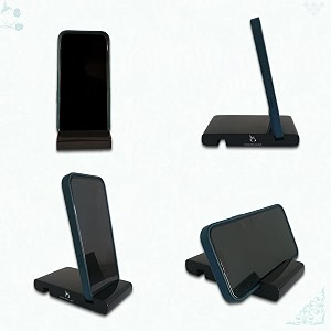 handcrafted wooden mobile stand cell phone stand for office desk for home for table portable compact amp lightweight hands-free viewing all smartphones amp iphone charcoal black pack of 2
