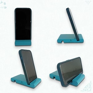handcrafted wooden mobile stand cell phone stand for office desk for home for table portable compact amp lightweight hands-free viewing all smartphones amp iphone turquoise blue pack of 2