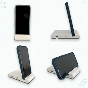 handcrafted wooden mobile stand cell phone stand for office desk for home for table portable compact amp lightweight hands-free viewing all smartphones amp iphone solid eggshell pack of 1