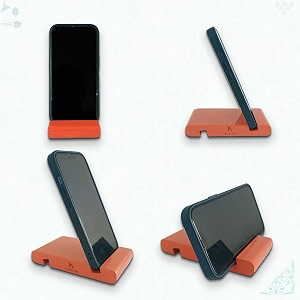 handcrafted wooden mobile stand cell phone stand for office desk for home for table portable compact amp lightweight hands-free viewing all smartphones amp iphone solid salmon pack of 2