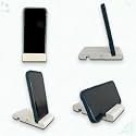 Handcrafted Wooden Mobile Stand, Cell Phone Stand for Office Desk for Home for Table Portable Compact &amp; Lightweight Hands-Free Viewing All Smartphones &amp; iPhone (Solid Eggshell Pack of 2)