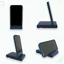 Handcrafted Wooden Mobile Stand, Cell Phone Stand for Office Desk for Home Table Portable Compact &amp; Lightweight Hands-Free Viewing All Smartphones &amp; iPhone (Solid Sapphire Blue Pack of 1)