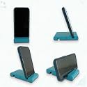 Handcrafted Wooden Mobile Stand, Cell Phone Stand for Office Desk for Home for Table Portable Compact &amp; Lightweight Hands-Free Viewing All Smartphones &amp; iPhone (Turquoise Blue Pack of 2)
