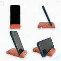 Handcrafted Wooden Mobile Stand, Cell Phone Stand for Office Desk for Home for Table Portable Compact & Lightweight Hands-Free Viewing All Smartphones & iPhone (Solid Salmon Pack of 1)