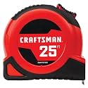 CRAFTSMAN 25-Ft Tape Measure with Fraction Markings, Retractable, Self-Locking Blade (CMHT37225), Pack of 6