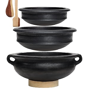 craftsman deep burned clay handipot for cooking and serving combo 1 2 amp 2 liter