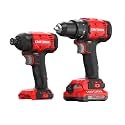 CRAFTSMAN V20 Cordless Drill Set and Impact Driver, Includes 2Ah Battery and Charger, Power Tool Set with 1700 RPM 1/2 In. Power Drill, 1800 Torque 1/4 In. Impact Screwdriver, LED (CMCK201D1)
