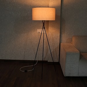 craftter metal floor led lamp with stand for living room bedroom home office decoration- 1 led lamp shade 19 inch diameter white base holder wire onoff foot switch