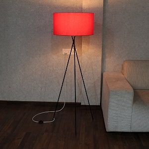 craftter metal floor lamp with tripod stand  living room bedroom corner light decor  home decoration night lamp with foot switch pack of 1_dark pink