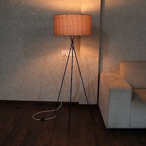 craftter metal tripod floor led lamp dark brown pack of 1 led lamp shade base  holder wire onoff foot switch