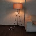 Craftter Metal Tripod Floor LED Lamp, Dark Brown, Pack Of 1 LED Lamp Shade, Base , Holder, Wire, On/Off Foot Switch