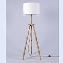 Craftter Wooden Tripod Floor Lamp with Fabric Shade | Modern Standing Lamp for Living Room, Bedroom & Office | Stylish Home Décor Lighting (Off White, 5.3ft)