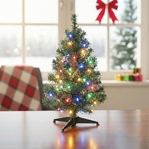 craftvatika 1 feet christmas tree with led and stand for home office decor x-mas tree for indoor party setup festive holiday decoration items seasonal display item for living room