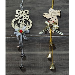 craftvatika christmas decoration items christmas mdf wall door tree hanging items set of 2 wooden snowman angel xmas tree decoration items for home office christmas hanging ornaments