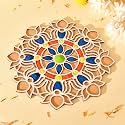 CraftVatika Diwali Rangoli Stencils for Door Entrance, Diwali Decoration Items for Home Decor, Rangoli Making Tools Kit, Rangoli Stencils Mat Big Size (12 Inch)