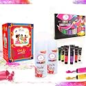 CraftVatika Herbal Holi Rang Gulal with Neon Body Paint and Artificial Spray Combo Pack for Holi Festival, Non Toxic Face Paint, Neon UV Glow Colour Paint, (Gulal Color, Color Tube, Spray Combo)