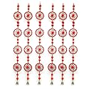 CraftVatika Pom Wall Hanging Latkans with Bells - Pom Chakri for All Festival Decorations, Home Decor (6 Pcs)