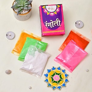 craftvatika rangoli making tools kit - set of 5 rangoli powder with mdf rangoli mate templete stencils diwali decoration items for home design 3