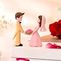 CraftVatika Valentine Gift Proposal Love Couple Miniature Figurine Valentine Decoration Items for Valentines Day Gift for Girlfriend and Boyfriend, Husband Wife (Multi, Resin, 5 Centimeter) (Type 5)