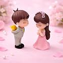 CraftVatika Valentine Gift Proposal Love Couple Miniature Figurine Valentine Decoration Items for Valentines Day Gift for Girlfriend and Boyfriend, Husband Wife (Multi, Resin, 5 Centimeter) (Type 6)