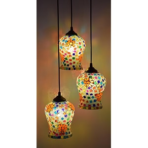 handicrafted mosaic triple pendanthanging light home decor items ceiling decorative chandelier homeliving room jhumar lighting for restauranthotelbulb not included ttb01