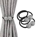 CraftX Planet Hand Crafted Magnetic Curtain Tiebacks Curtain Drape Holdbacks Clips Rope Holder Tie Back for Home Bedroom Office (1 Pair, 2pcs) (Grey)