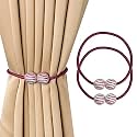 CraftX Planet Magnetic Curtain Tiebacks Curtain Drape Holdbacks Clips Rope Holder Tie Back for Home Bedroom Office (1 Pair, 2pcs) (Cherry)