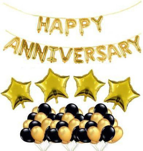 crafty villa solid happy anniversary gold star balloon balloon