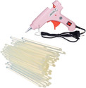CRAFTYGUN 20 WATT FD-20W PINK GLUE GUN (ON OFF SWITCH&INDICATOR) 40 ADHESIVE HOT GLUE STICKS Standard Temperature Corded Glue Gun