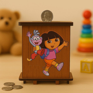 craftzo printed square money bank  piggy bank  coin box with beautiful design for kids coin bank