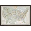 Craig Frames Wayfarer, Executive United States Push Pin Travel Map, Weathered Black Driftwood Frame and Pins, 24 by 36-Inch