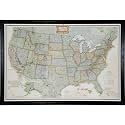Craig Frames Wayfarer, Executive United States Push Pin Travel Map, Traditional Black Solid Wood Frame and Pins, 24 by 36-Inch