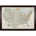 Craig Frames Wayfarer, Executive United States Push Pin Travel Map, Mahogany Red Frame and Pins, 24 by 36-Inch