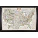 Craig Frames Wayfarer, Executive United States Push Pin Travel Map, Upscale Brazilian Walnut Frame and Pins, 24 by 36-Inch
