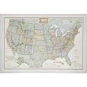 Craig Frames Wayfarer, Executive United States Push Pin Travel Map, Traditional Whitewash Solid Wood Frame and Pins, 24 by 36-Inch