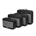 CRALOFT Packing Bags for Travelling, Travel Organizer Bag, Cloth Organizer for Travel, Suitcase Organizer for Travelling, Travel Organiser Bags 4 Piece Set (1 Large, 2 Medium, 1 Small, Black)