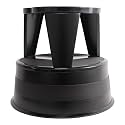 Step Stool with Locking Wheels, Cramer Kik-Step Heavy Duty Rolling Steel Stool, Non-Slip, Holds 350 lbs (Black)
