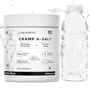 cramp a-salt electrolyte powder  sodium potassium magnesium coconut water powder  zero sugar keto electrolyte endurance electrolytes hydration 250gm unflavoured