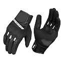 Cramster Polyester Flux Sp Gloves - Cuff Length Motorcycle Racing Gloves | Impact Protection | Abrasion Resistance I Scaphoid Protection - Black White, Large
