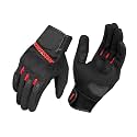 Cramster Polyester Flux SP Gloves - Cuff Length Motorcycle Racing Riding Gloves | Impact Protection | Abrasion Resistance I Scaphoid Protection - Black Red, 2XL