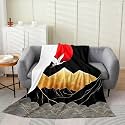 Crane Throw Flannel Blanket,Japanese Cloud Trees Fleece Fleece Blanket for Home Bedroom Decor Sofa Couch,Ukiyo-e Style Soft Bedding,40"x50"