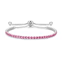 Cranmadia Sterling Silver Birthstone Tennis Bracelets for Women 2.5mm Tennis Bolo Bracelet Fashion Jewelry Birthday Gifts for Women Mom Wife | Adjustable Size 9"