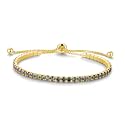 Cranmadia Sterling Silver Birthstone Tennis Bracelets for Women 2.5mm Tennis Bolo Bracelet Fashion Jewelry Birthday Gifts for Women Mom Wife | Adjustable Size 9"